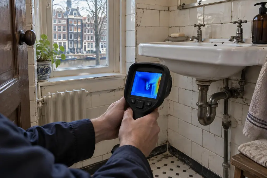Lekdetectie Nijverdal – badkamer met oude leidingen achter de tegels