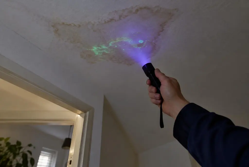 Lekdetectie Nijverdal – kleurstof controleren op het plafond met uv-licht