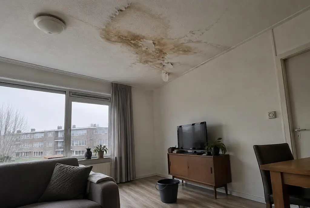 Lekdetectie Nijverdal – vochtplek op het plafond onder een badkamer